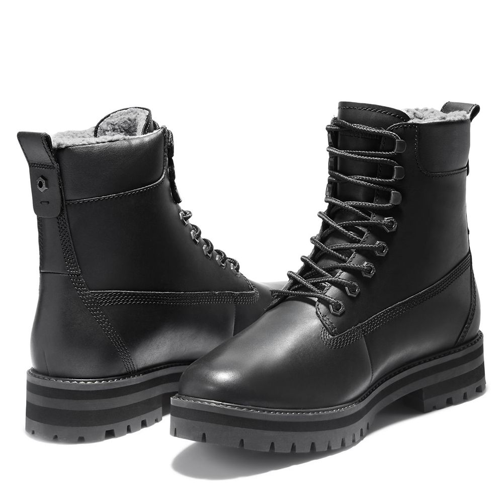 Ghete Iarna Timberland Barbati Negrii - Courma Guy Waterproof - Romania - MHJLDX425